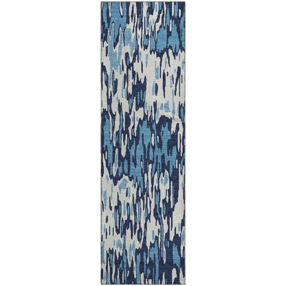 Premium Machine Washable Mayfield AMF986 Blue 2'3" x 7'6" Runner Rug