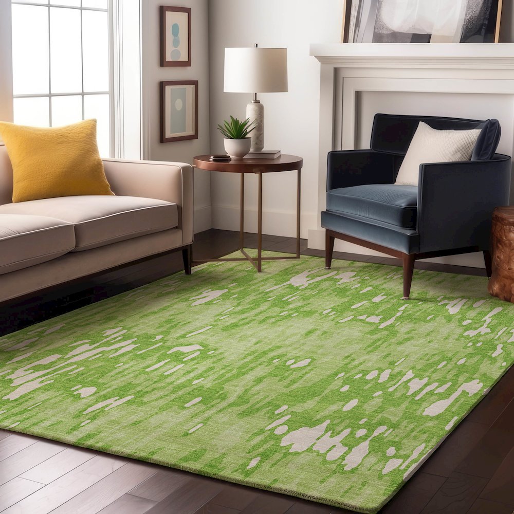Premium Machine Washable Mayfield AMF986 Lime 2'6" x 3'10" Rug