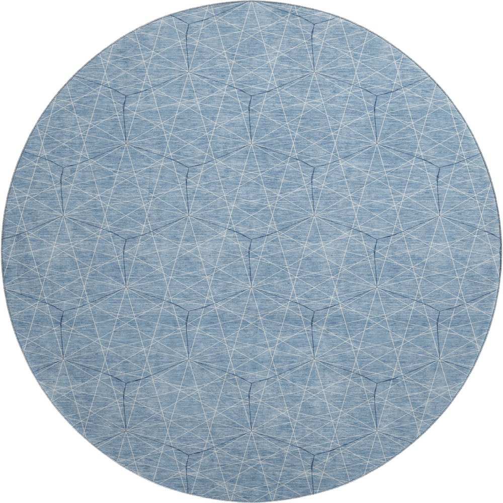 Premium Machine Washable Mayfield AMF987 Denim 8' x 8' Round Rug