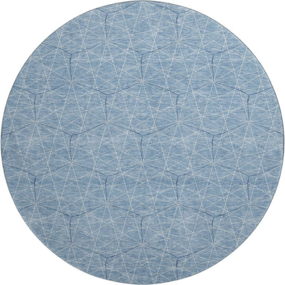 Premium Machine Washable Mayfield AMF987 Denim 8' x 8' Round Rug