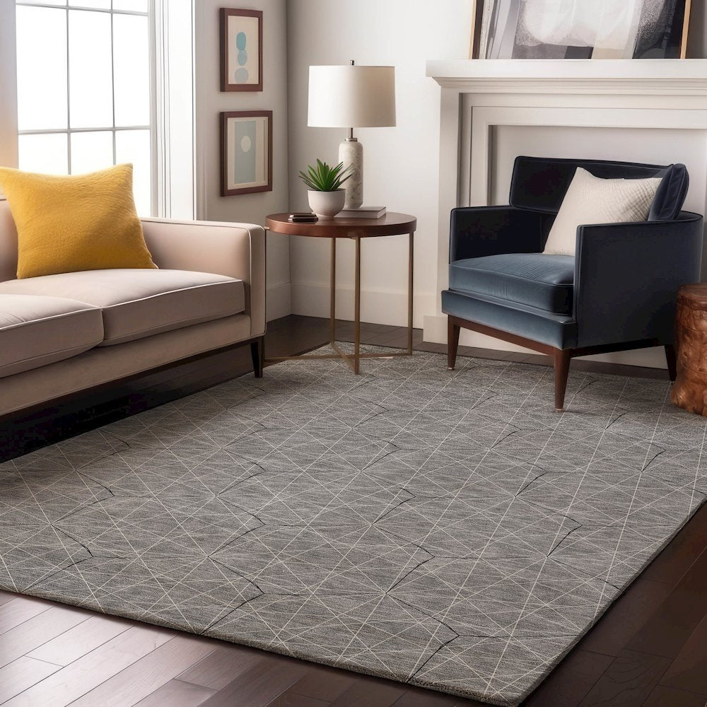 Premium Machine Washable Mayfield AMF987 Gray 2'6" x 3'10" Rug