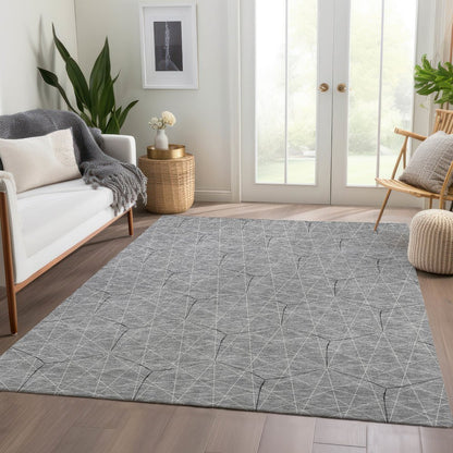 Premium Machine Washable Mayfield AMF987 Gray 2'6" x 3'10" Rug