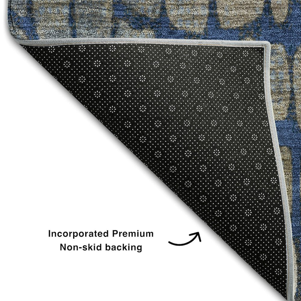Premium Machine Washable Mayfield AMF988 Navy 1'8" x 2'6" Rug