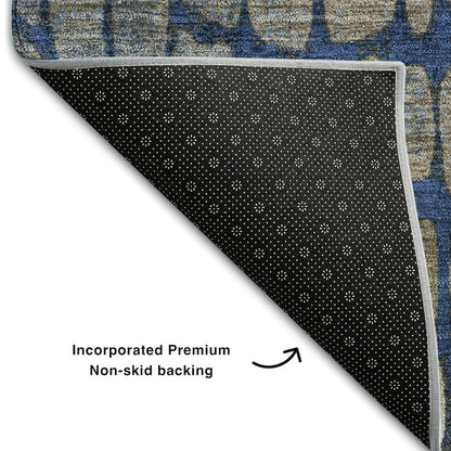Premium Machine Washable Mayfield AMF988 Navy 1'8" x 2'6" Rug