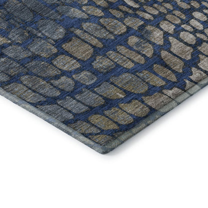 Premium Machine Washable Mayfield AMF988 Navy 1'8" x 2'6" Rug
