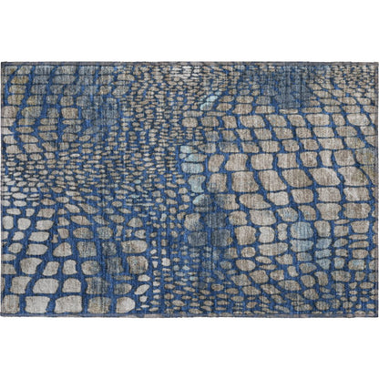 Premium Machine Washable Mayfield AMF988 Navy 1'8" x 2'6" Rug
