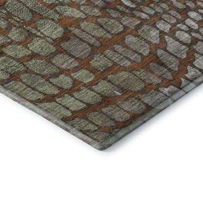 Premium Machine Washable Mayfield AMF988 Paprika 1'8" x 2'6" Rug