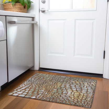 Premium Machine Washable Mayfield AMF988 Paprika 1'8" x 2'6" Rug