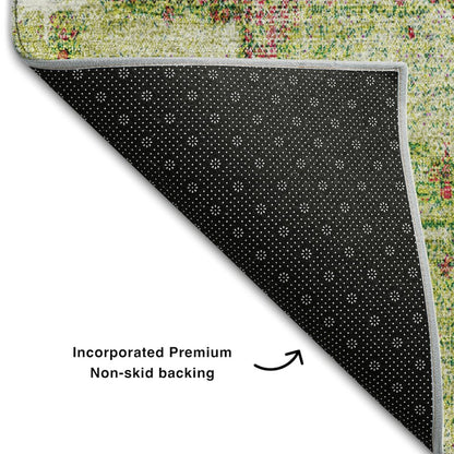 Premium Machine Washable Mayfield AMF989 Lime 1'8" x 2'6" Rug