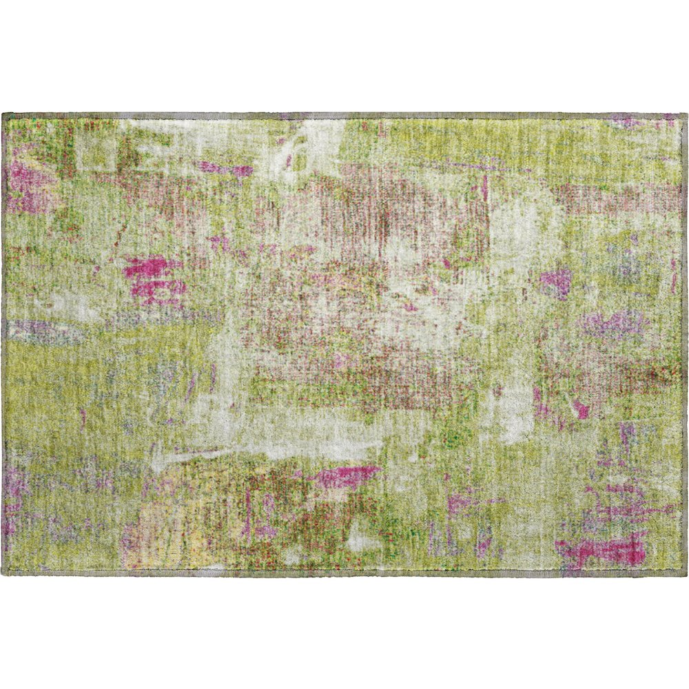 Premium Machine Washable Mayfield AMF989 Lime 1'8" x 2'6" Rug