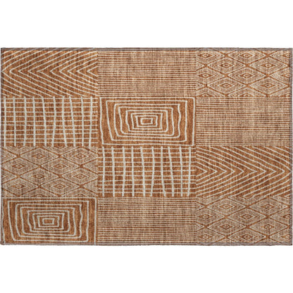 Premium Machine Washable Mayfield AMF990 Paprika 1'8" x 2'6" Rug