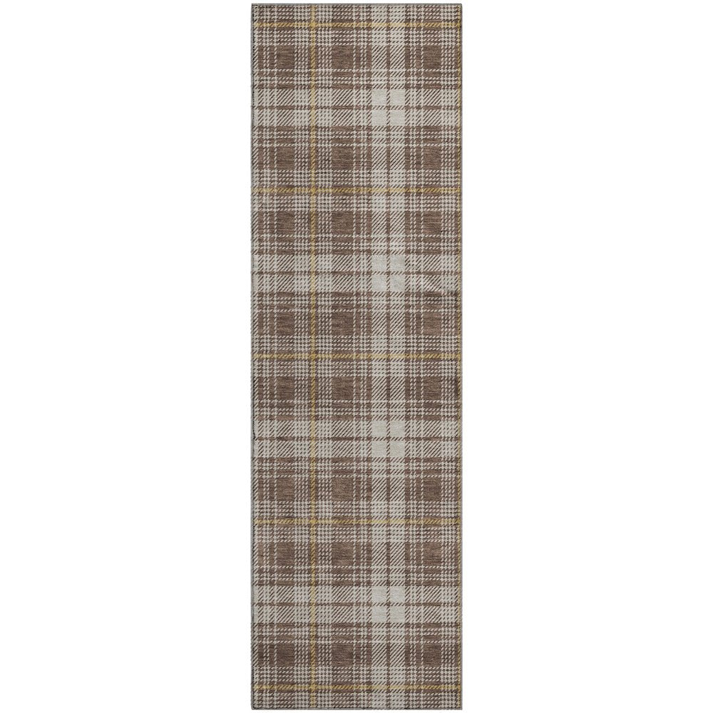 Premium Machine Washable Mayfield AMF993 Brown 2'3" x 7'6" Runner Rug
