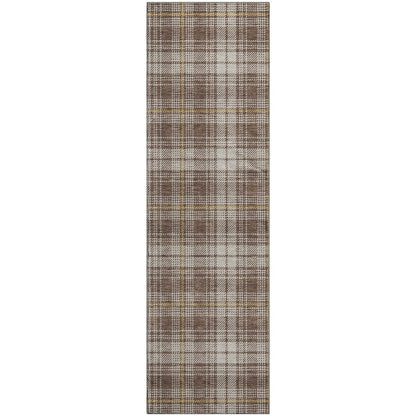 Premium Machine Washable Mayfield AMF993 Brown 2'3" x 7'6" Runner Rug