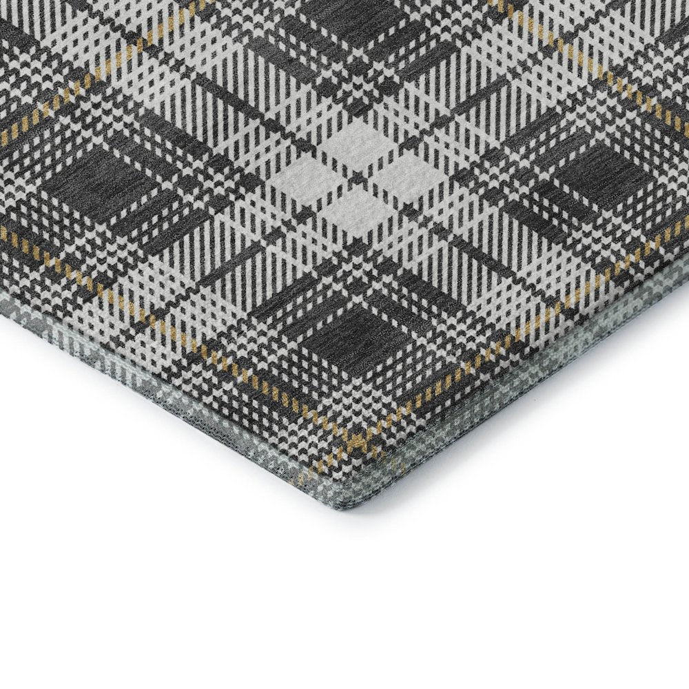 Premium Machine Washable Mayfield AMF993 Charcoal 1'8" x 2'6" Rug
