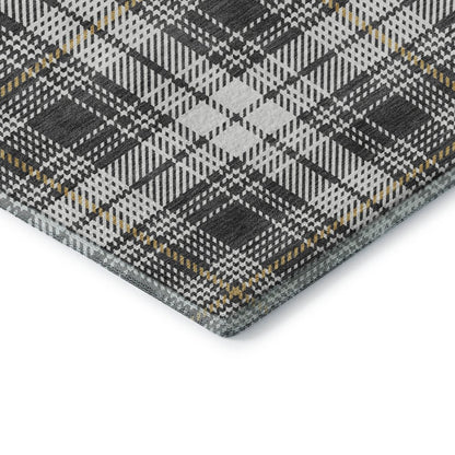 Premium Machine Washable Mayfield AMF993 Charcoal 1'8" x 2'6" Rug