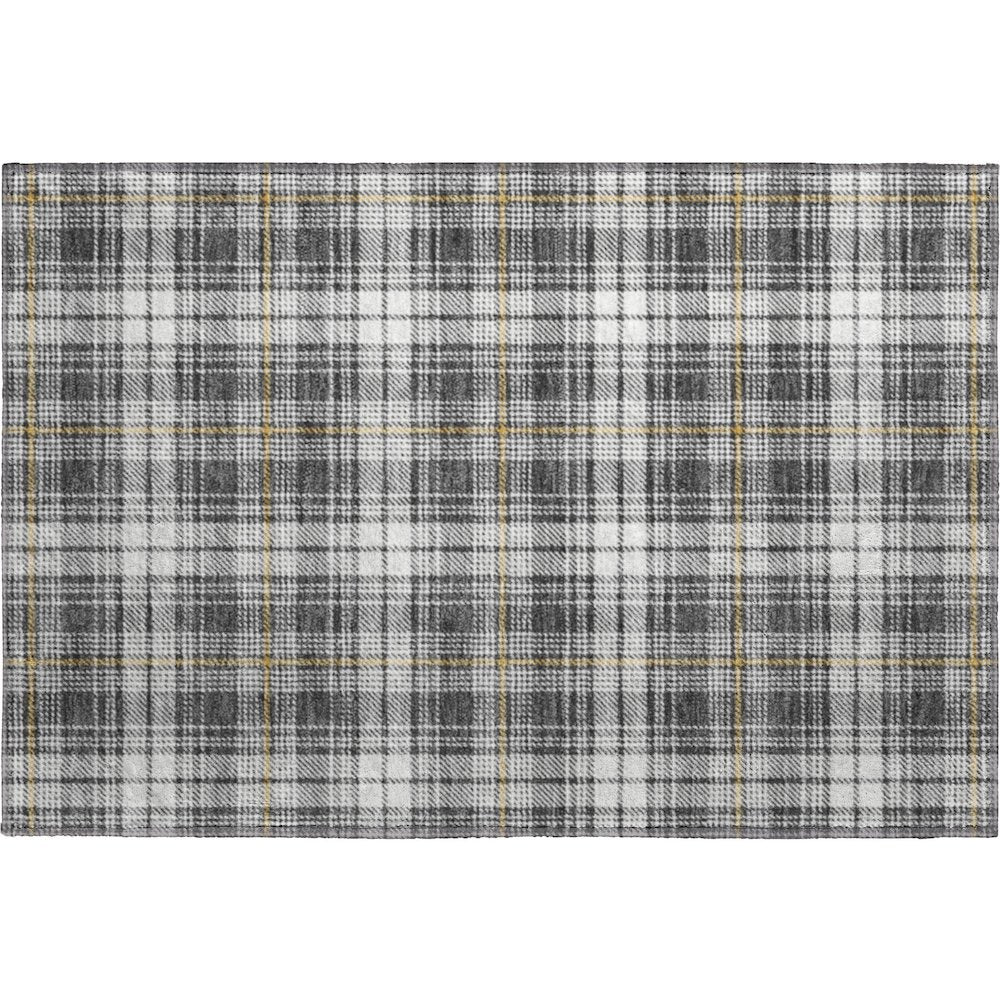Premium Machine Washable Mayfield AMF993 Charcoal 1'8" x 2'6" Rug