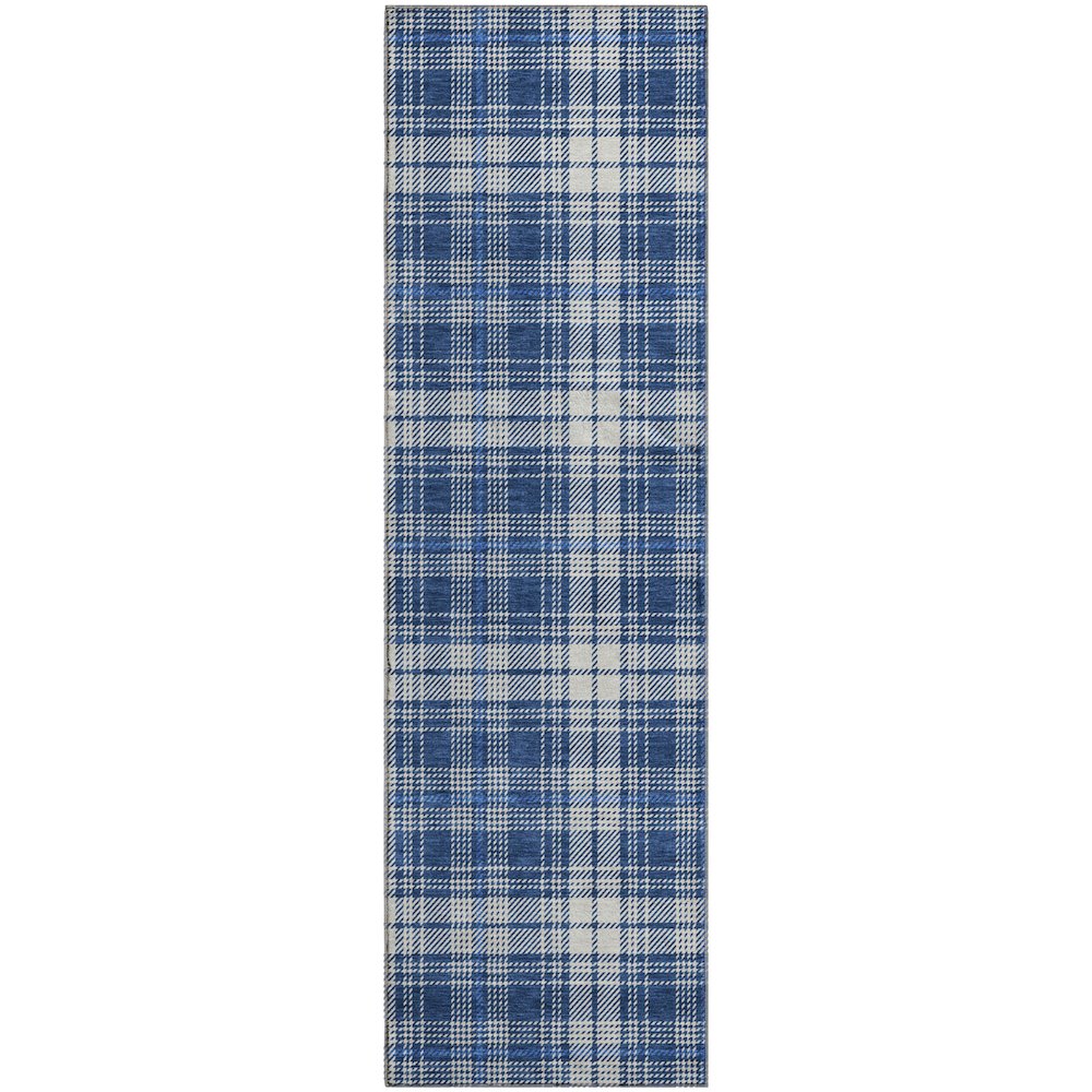 Premium Machine Washable Mayfield AMF993 Navy 2'3" x 7'6" Runner Rug