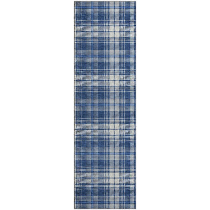 Premium Machine Washable Mayfield AMF993 Navy 2'3" x 7'6" Runner Rug