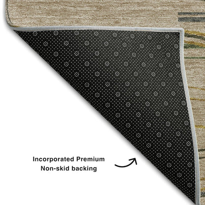 Premium Machine Washable Mayfield AMF996 Taupe 1'8" x 2'6" Rug