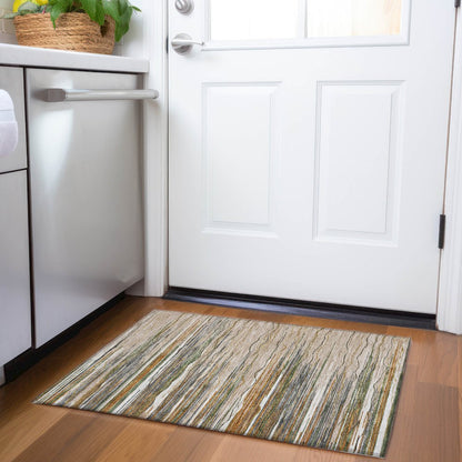 Premium Machine Washable Mayfield AMF996 Taupe 1'8" x 2'6" Rug