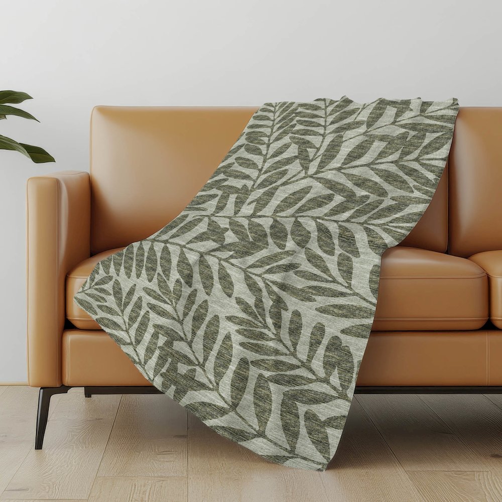 Premium Machine Washable ASB111 Green 50" x 70" Sherpa Throw Blanket