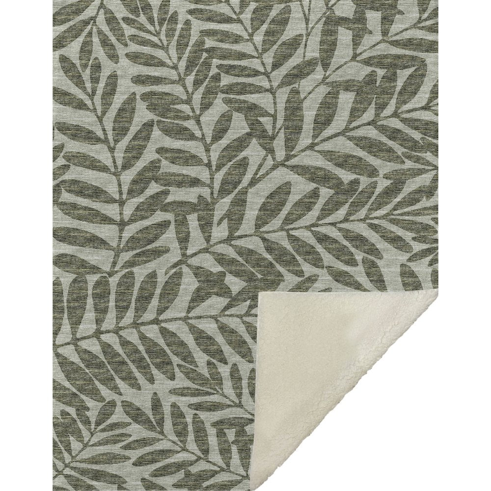 Premium Machine Washable ASB111 Green 50" x 70" Sherpa Throw Blanket