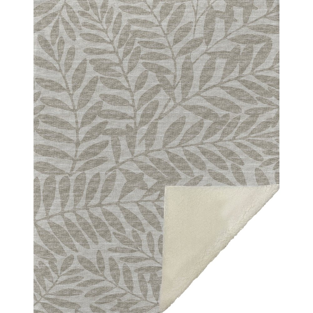 Premium Machine Washable ASB111 Taupe 50" x 70" Sherpa Throw Blanket