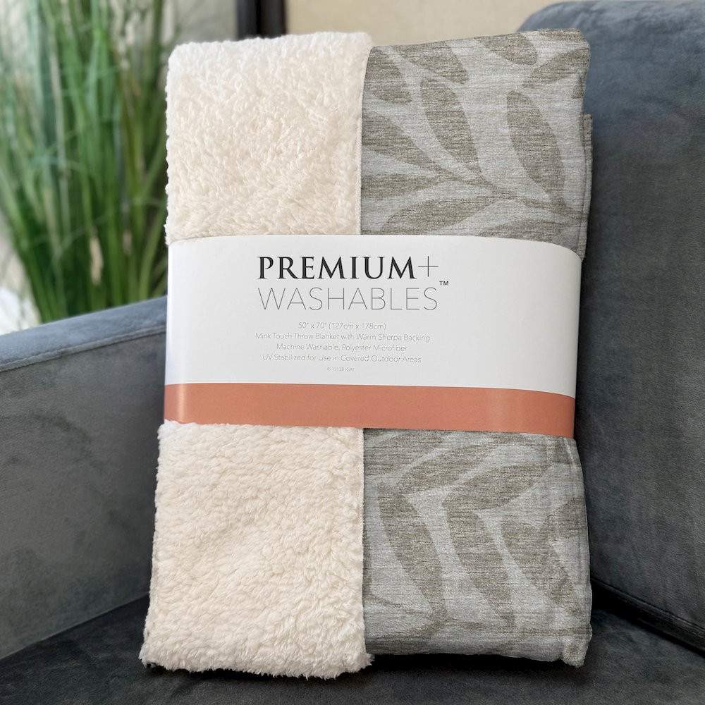 Premium Machine Washable ASB111 Taupe 50" x 70" Sherpa Throw Blanket