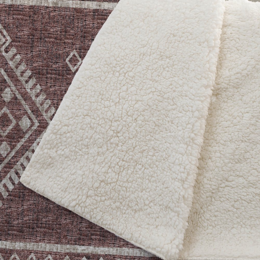 Premium Machine Washable ASB120 Canyon 50" x 70" Sherpa Throw Blanket