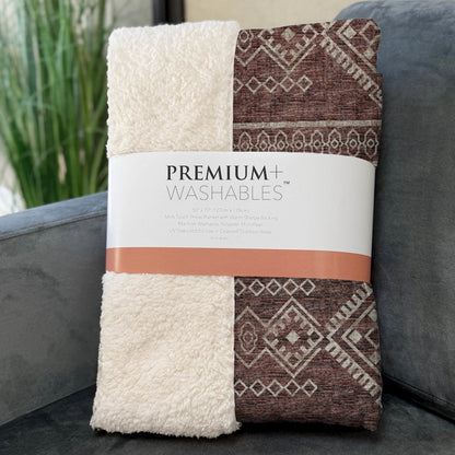 Premium Machine Washable ASB120 Canyon 50" x 70" Sherpa Throw Blanket