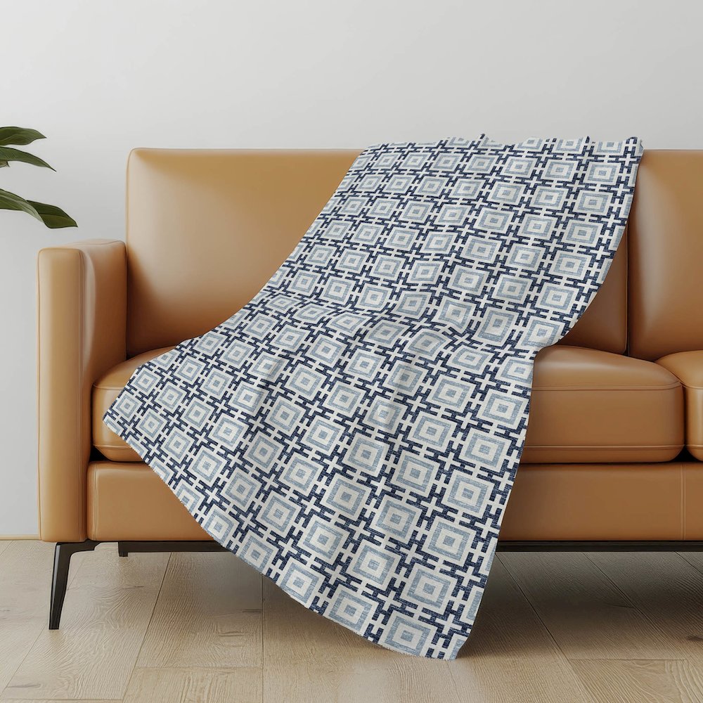 Premium Machine Washable ASB139 Navy 50" x 70" Sherpa Throw Blanket