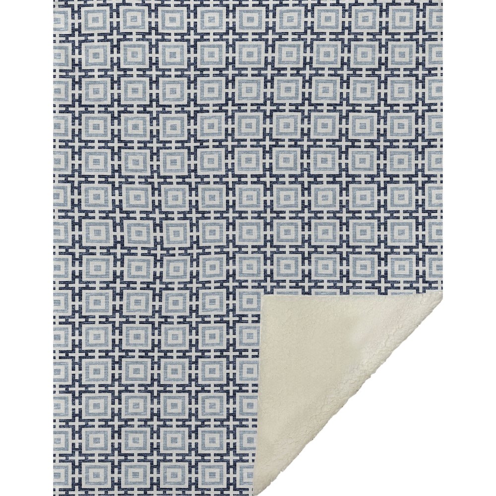 Premium Machine Washable ASB139 Navy 50" x 70" Sherpa Throw Blanket