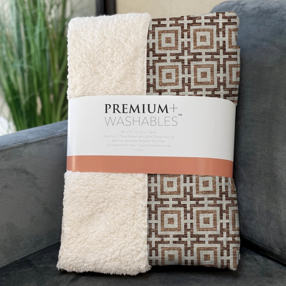 Premium Machine Washable ASB139 Paprika 50" x 70" Sherpa Throw Blanket
