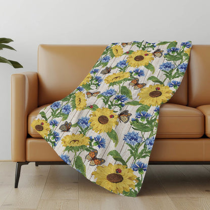 Premium Machine Washable ASB171 Yellow 50" x 70" Sherpa Throw Blanket