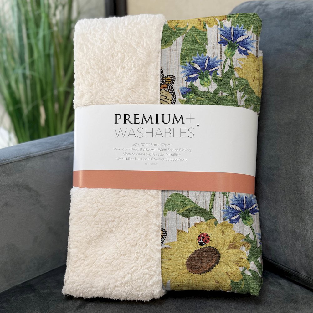 Premium Machine Washable ASB171 Yellow 50" x 70" Sherpa Throw Blanket