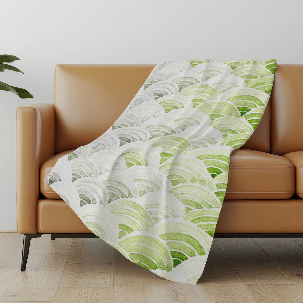Premium Machine Washable ASB184 Green 50" x 70" Sherpa Throw Blanket
