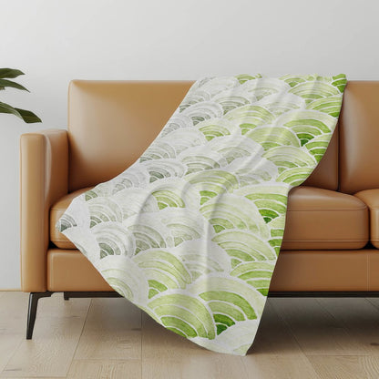 Premium Machine Washable ASB184 Green 50" x 70" Sherpa Throw Blanket