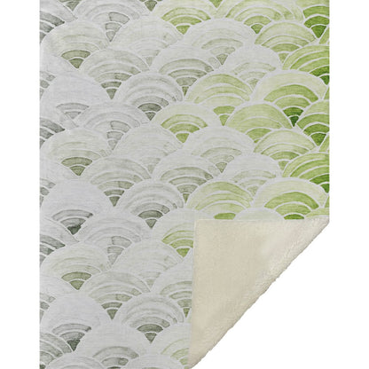 Premium Machine Washable ASB184 Green 50" x 70" Sherpa Throw Blanket
