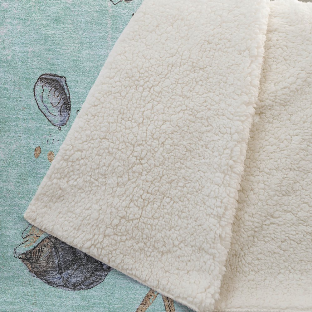 Premium Machine Washable ASB188 Green 50" x 70" Sherpa Throw Blanket