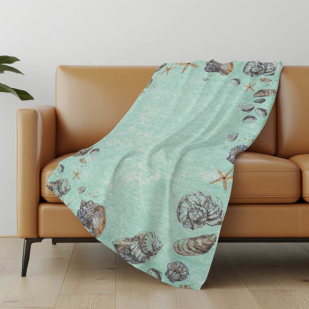Premium Machine Washable ASB188 Green 50" x 70" Sherpa Throw Blanket