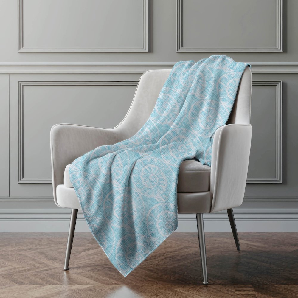 Premium Machine Washable ASB190 Aqua 50" x 70" Sherpa Throw Blanket