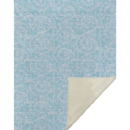Premium Machine Washable ASB190 Aqua 50" x 70" Sherpa Throw Blanket