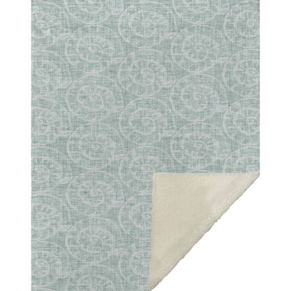 Premium Machine Washable ASB190 Green 50" x 70" Sherpa Throw Blanket