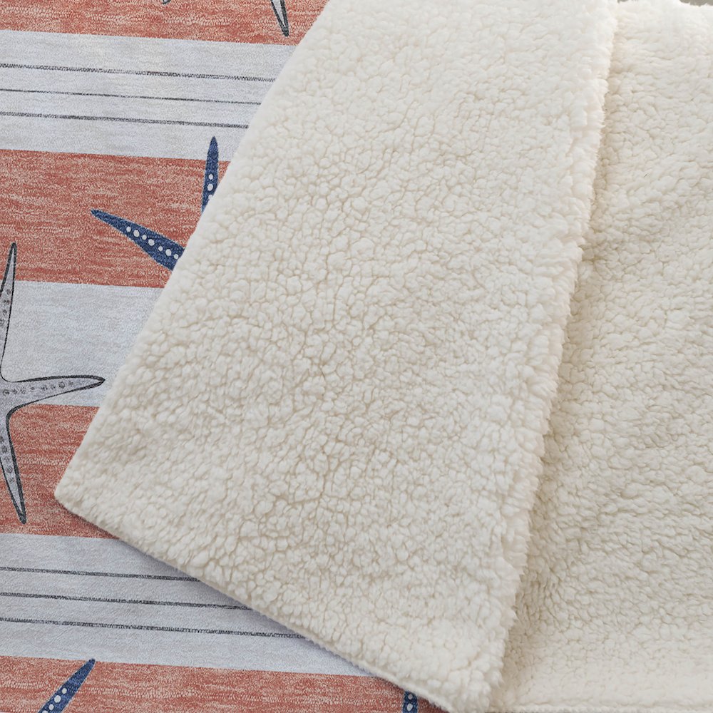 Premium Machine Washable ASB191 Coral 50" x 70" Sherpa Throw Blanket
