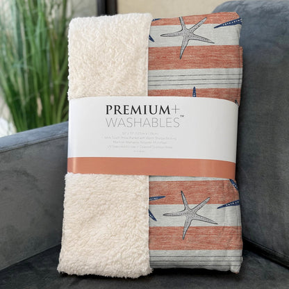 Premium Machine Washable ASB191 Coral 50" x 70" Sherpa Throw Blanket