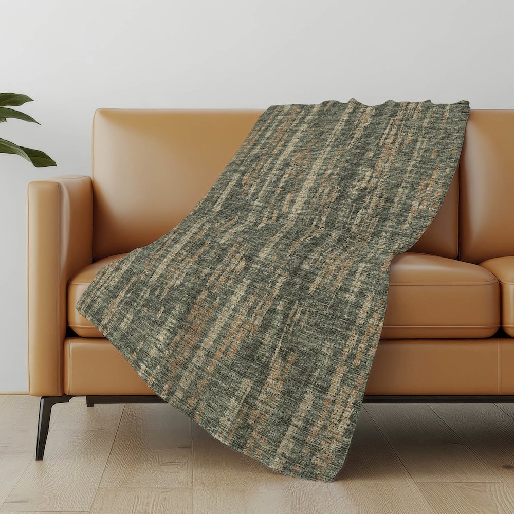 Premium Machine Washable ASB39 Green 50" x 70" Sherpa Throw Blanket