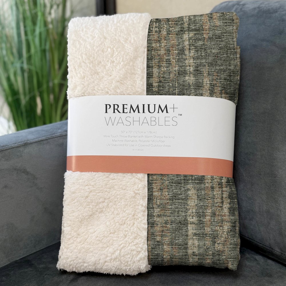 Premium Machine Washable ASB39 Green 50" x 70" Sherpa Throw Blanket
