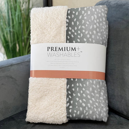 Premium Machine Washable ASB44 Gray 50" x 70" Sherpa Throw Blanket