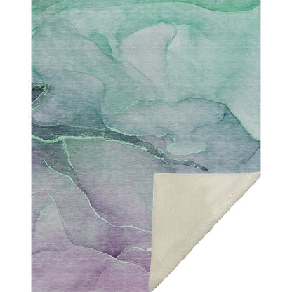 Premium Machine Washable ASB508 Aloe 50" x 70" Sherpa Throw Blanket