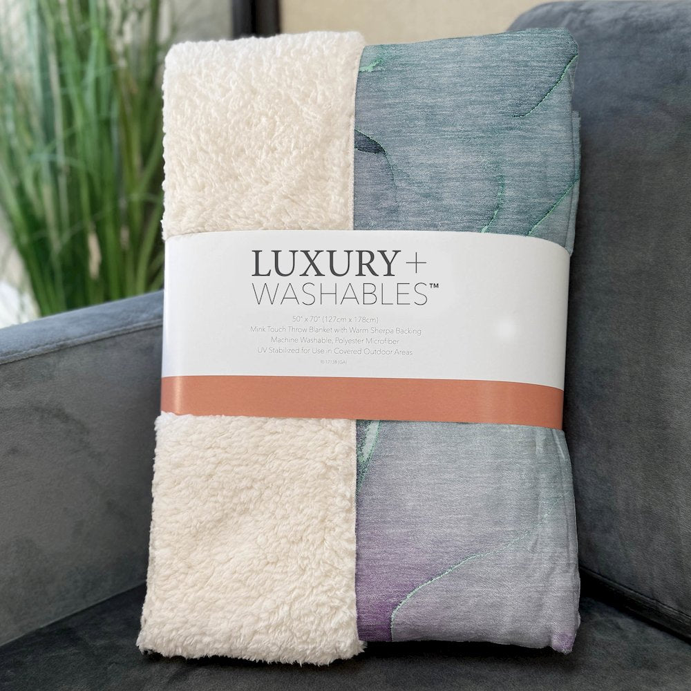 Premium Machine Washable ASB508 Aloe 50" x 70" Sherpa Throw Blanket